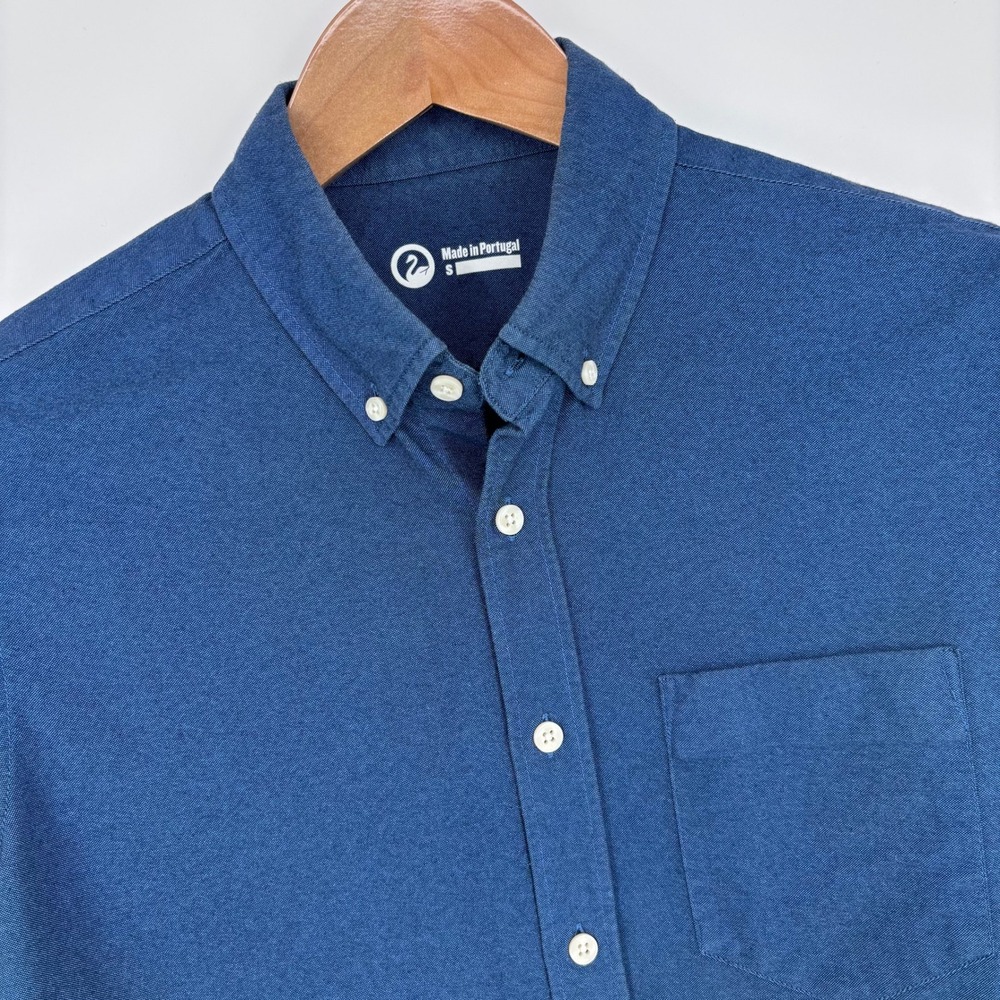 Outlier Nyco Oxford Button Down Shirt Mens S Blue S223 Cotton Nylon Portugal